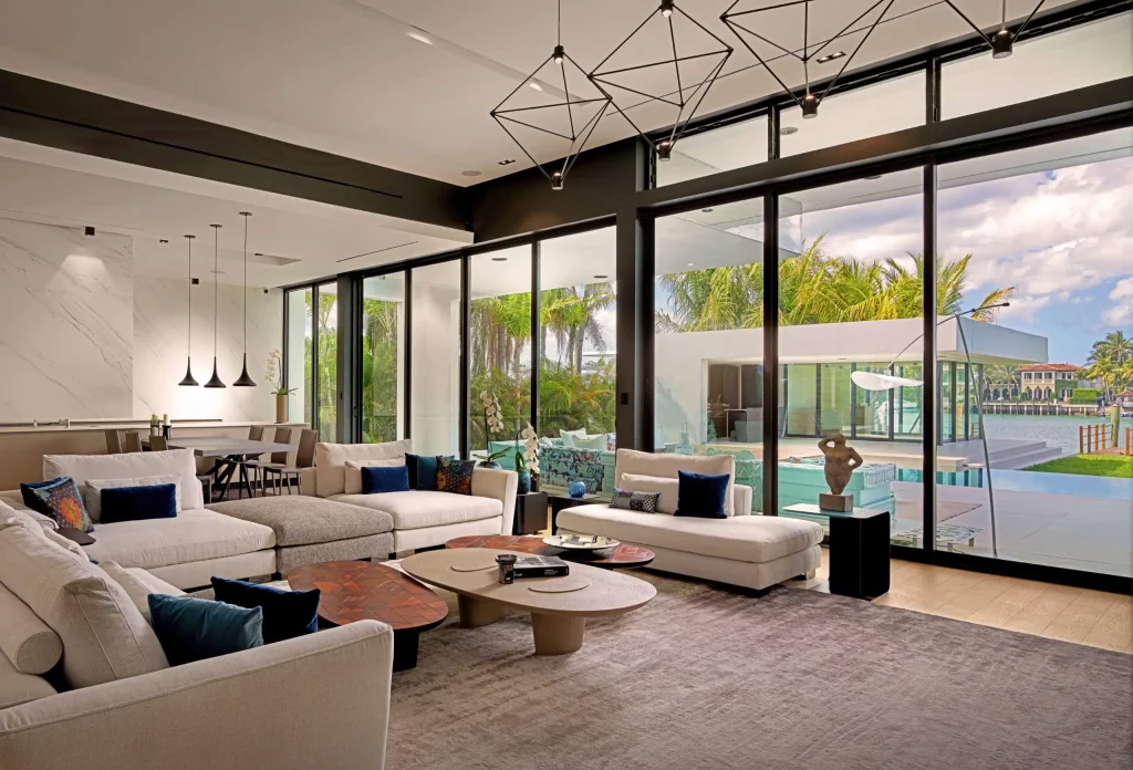 Waterfront private residence on Palm Island, Miami Beach, designed by International Designers