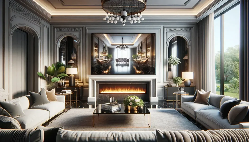 TV Next to Fireplace Idea 4: Frame It - Aesthetic Fusion