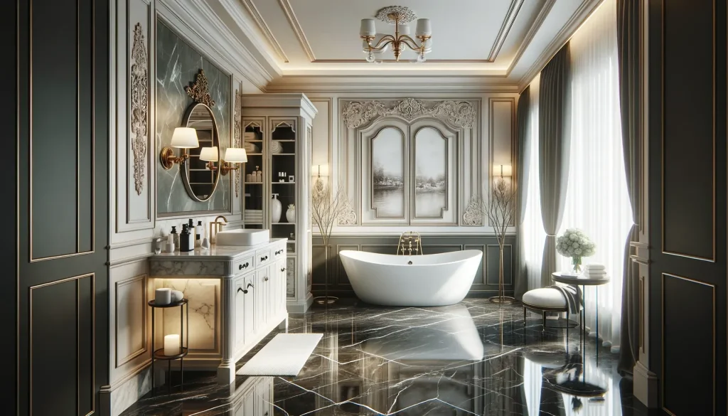 Luxury French Modern Interior Design in Bathrooms