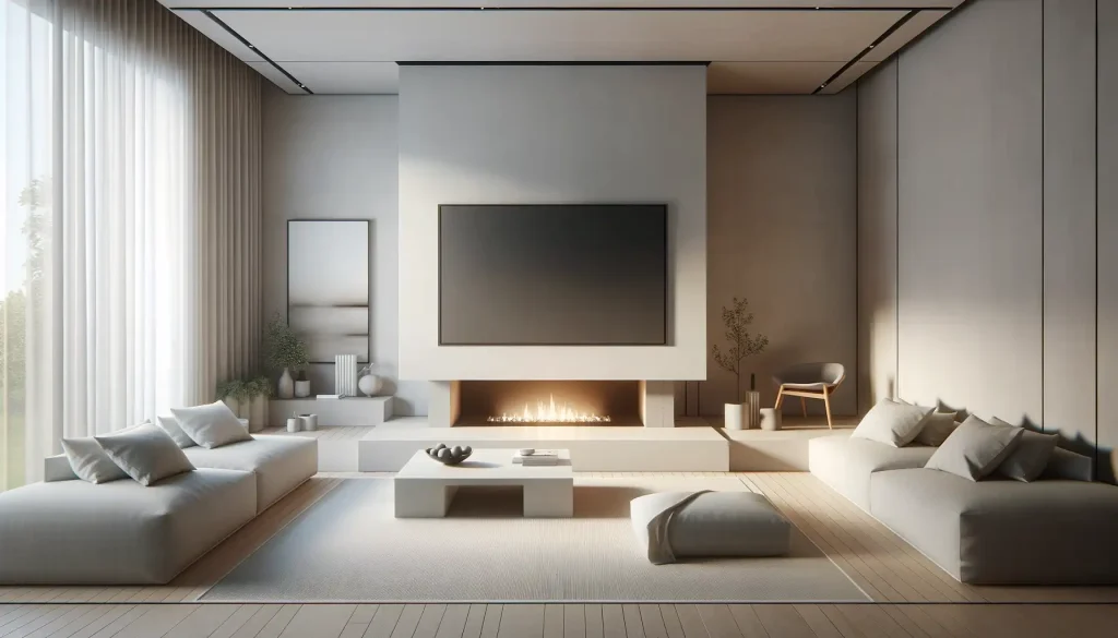 TV Next to Fireplace Idea 9: Minimalist Approach