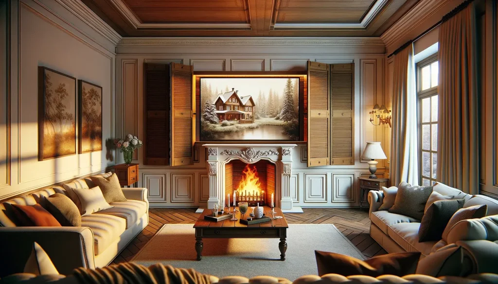 TV Next to Fireplace Idea 3: Hidden Gem