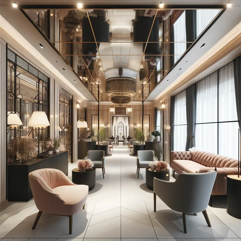 restaurant mirrored ceiling