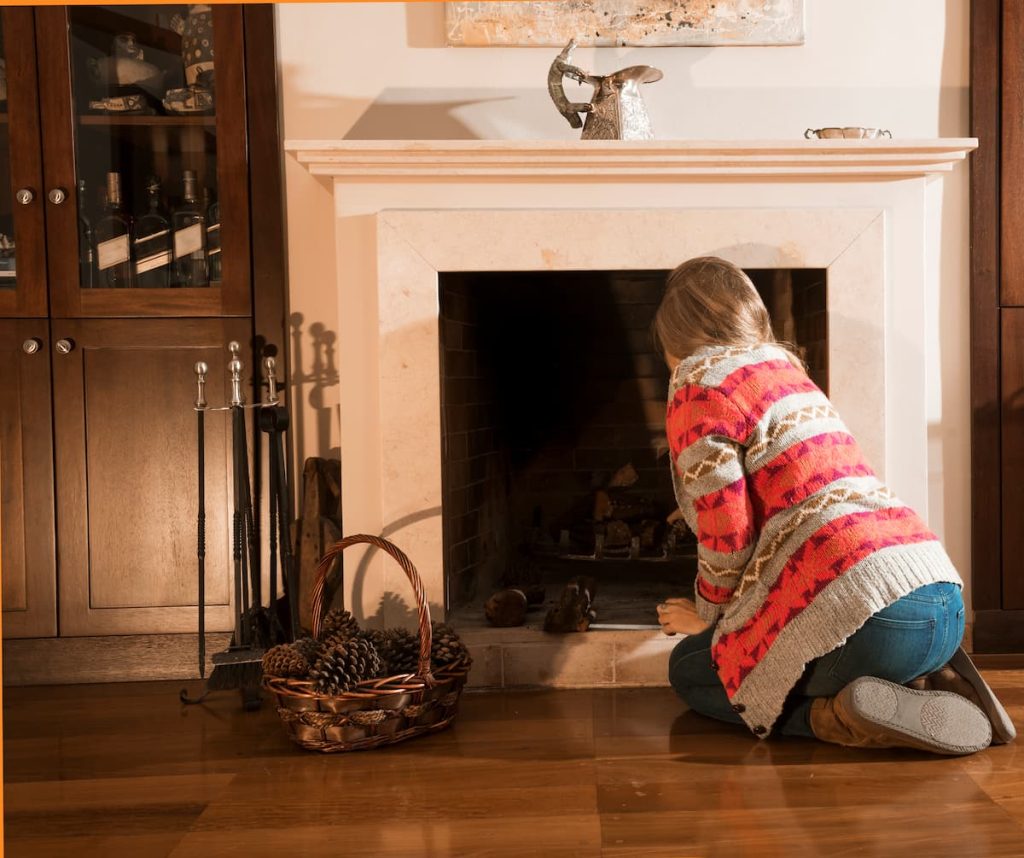 how to Whitewash a Stone Fireplace
