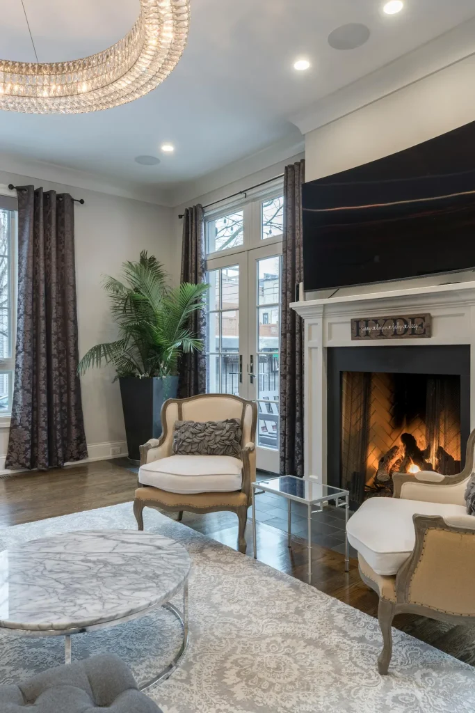 how to Whitewash a Stone Fireplace